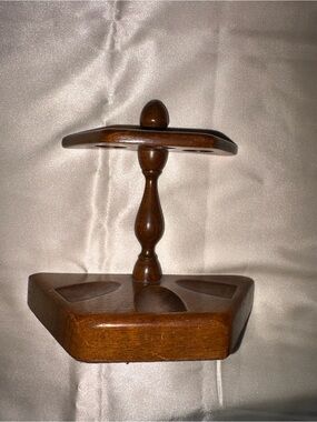 VINTAGE Wood Two-Tier Stationary Stand - Warm Brown (Can be Hung on Wall!)✨